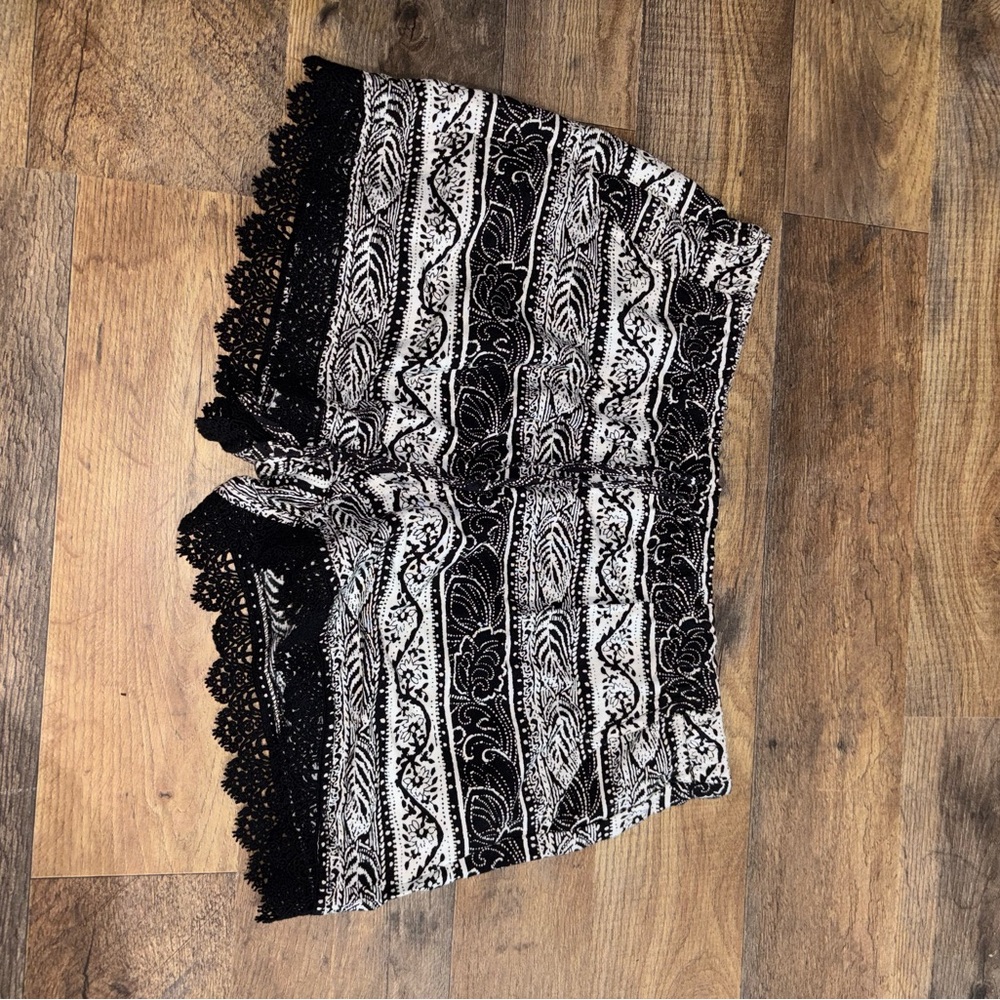 No Boundaries Black and White High Waist Shorts